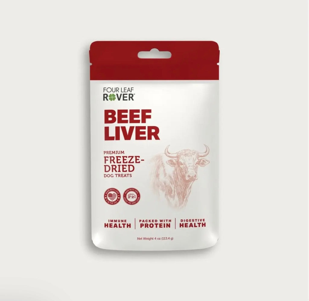 Four Leaf Rover Beef Liver treats for dogsa and cats