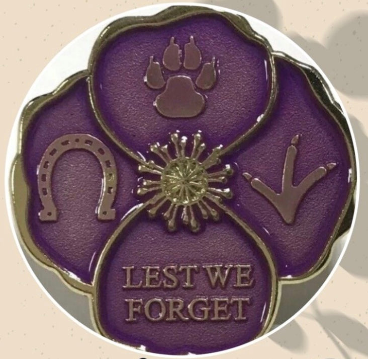 Rembrance Day Purple Poppy Pin