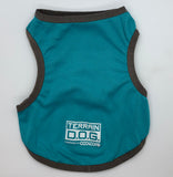 CoolAid top of blue cooling vest of a dog.