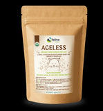 Package of 'Ageless' organic herb garden for cats with a cat illustration on a white background