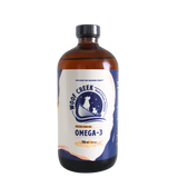 woof creek omega 3 fish oil for dogs and cats. 16oz amber glass bottle. Herring, mackerel, sardine, anchovy