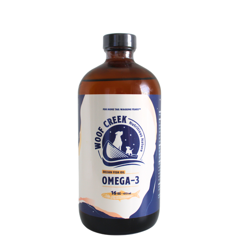 Woof Creek Omega 3 Fish Oil: Sardine, Herring, Mackerel, Anchovy.