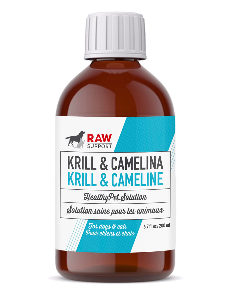 Krill and camelina oil for dogs and cats by Raw Support in Canada