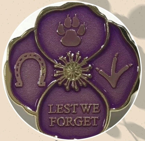 Rembrance Day Purple Poppy Pin