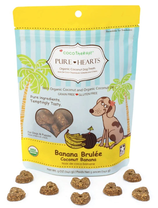 Cocotherapy Pure Hearts Banana Brulee Vegan dog treats